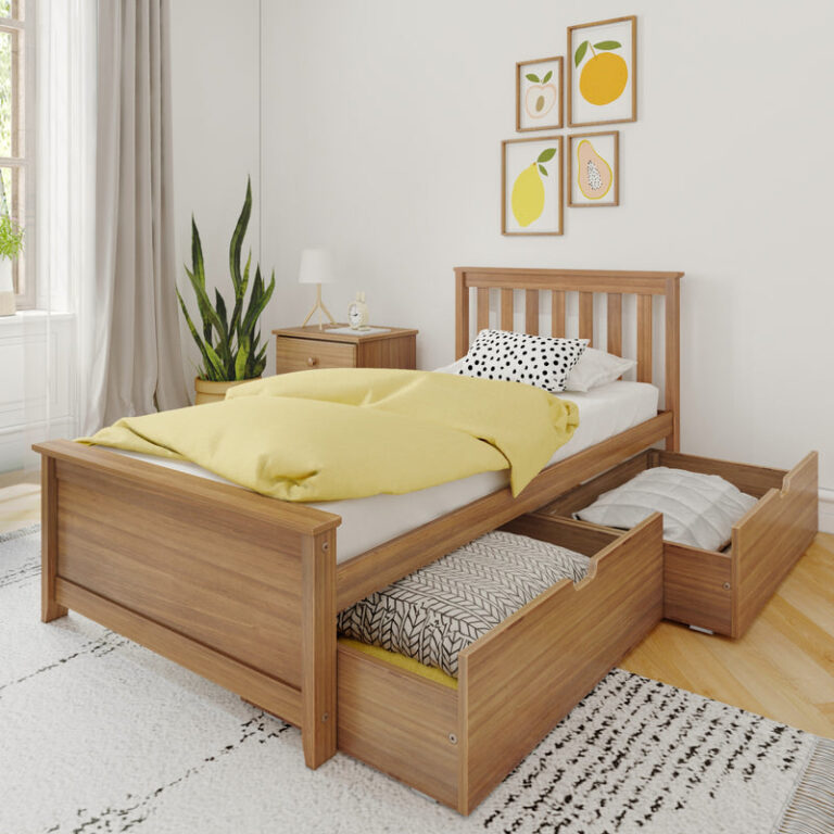 Max and Lily Twin Bed with Slatted Headboard and Storage - Thumbnail Image 17