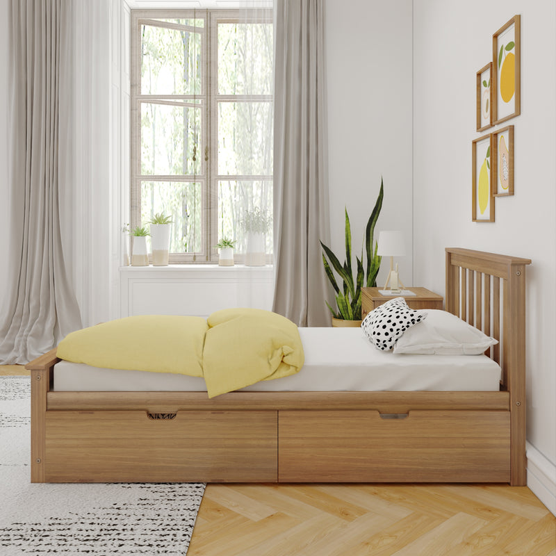 Max and Lily Twin Bed with Slatted Headboard and Storage - Image 18