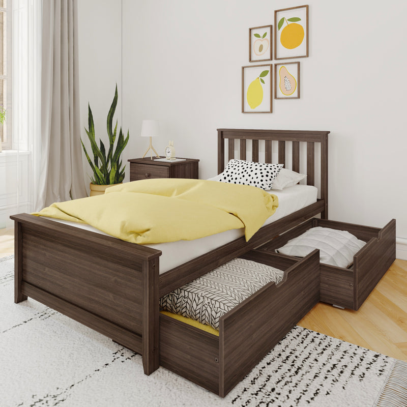 Max and Lily Twin Bed with Slatted Headboard and Storage - Image 9