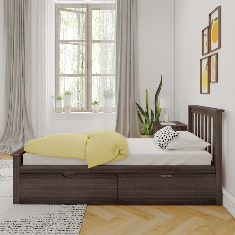 Max and Lily Twin Bed with Slatted Headboard and Storage - Thumbnail Image 10