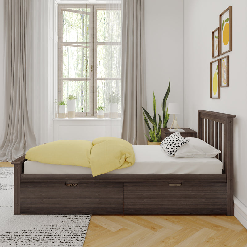 Max and Lily Twin Bed with Slatted Headboard and Storage - Image 10