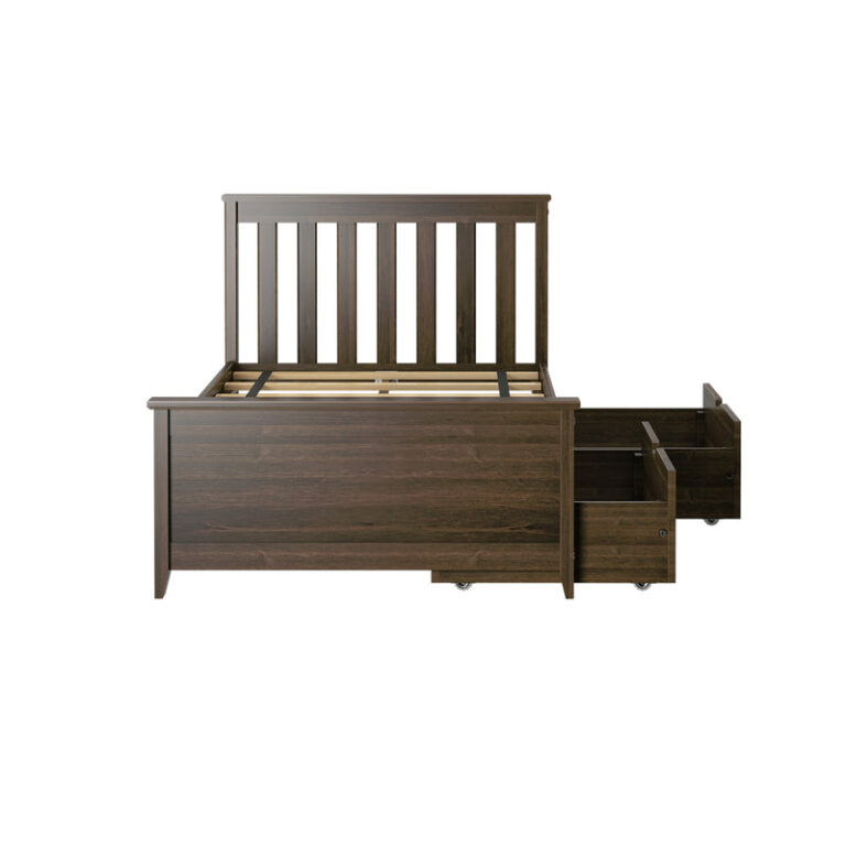Max and Lily Twin Bed with Slatted Headboard and Storage - Thumbnail Image 12
