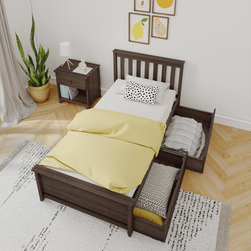 Max and Lily Twin Bed with Slatted Headboard and Storage - Image 14