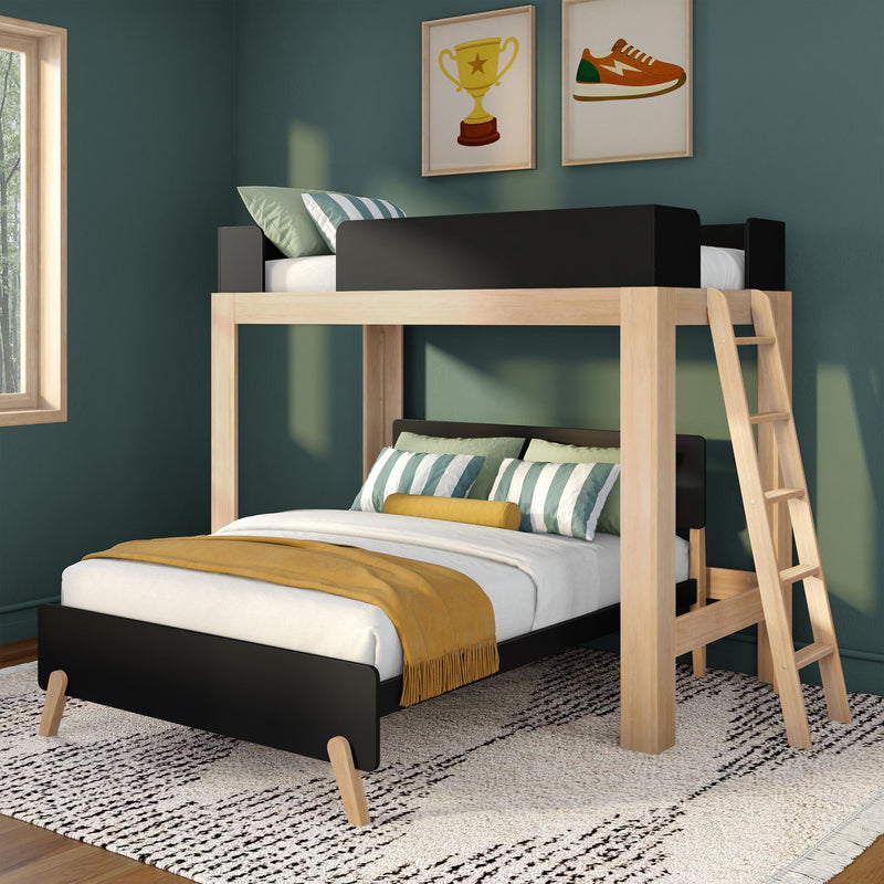 Mid-Century Modern Twin Over Full L-Shaped Bunk Bed - Image 15