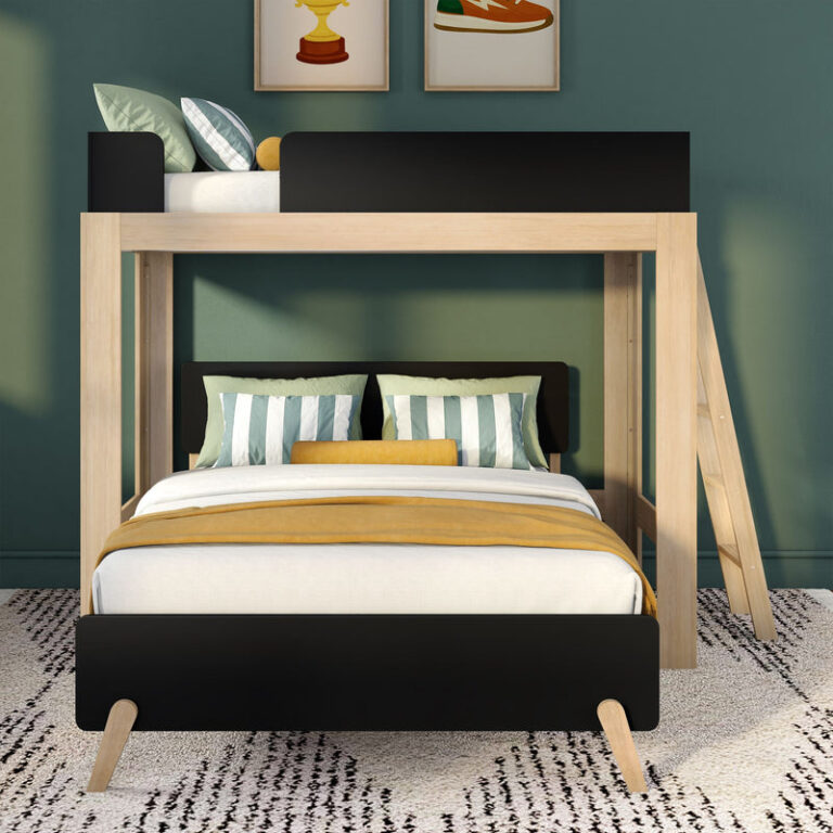 Mid-Century Modern Twin Over Full L-Shaped Bunk Bed - Thumbnail Image 16