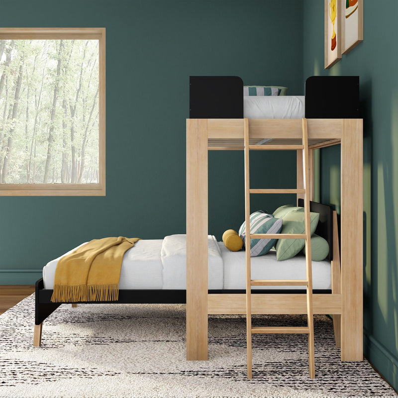 Mid-Century Modern Twin Over Full L-Shaped Bunk Bed - Image 19
