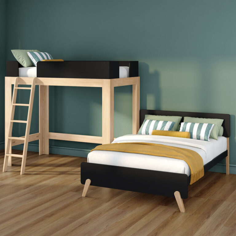 Mid-Century Modern Twin Over Full L-Shaped Bunk Bed - Thumbnail Image 20
