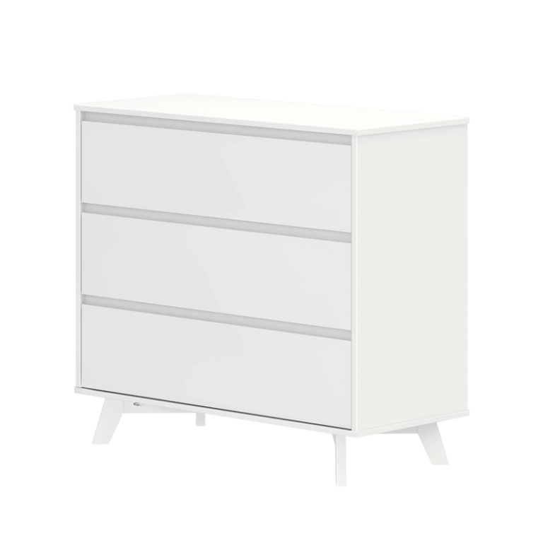Max and Lily Scandinavian 3-Drawer Dresser in White