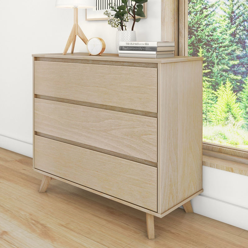 Max and Lily Scandinavian 3-Drawer Dresser in Blonde