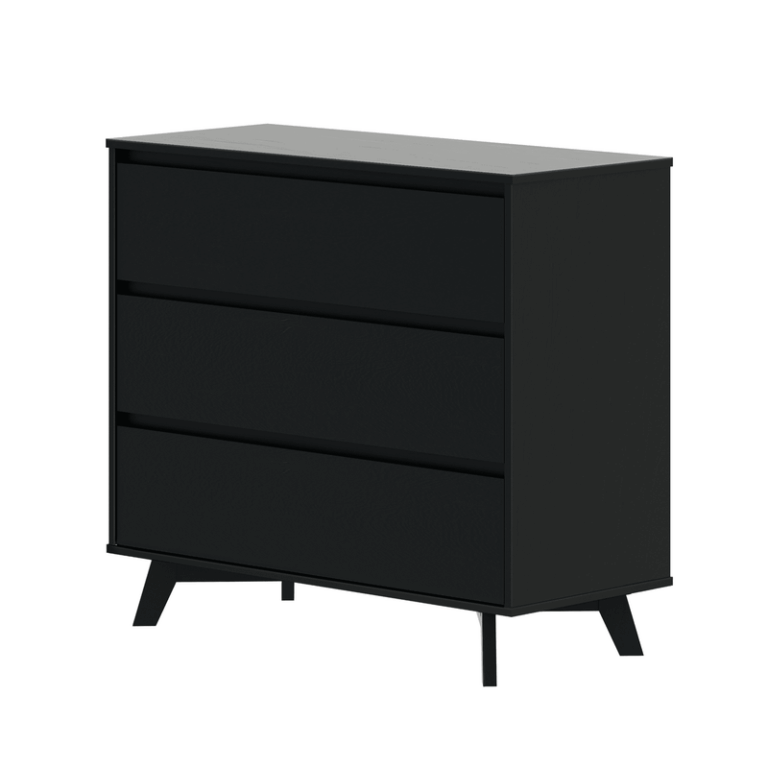 Max and Lily Scandinavian 3-Drawer Dresser in Black