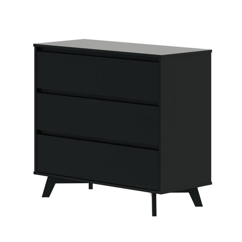 Max and Lily Scandinavian 3-Drawer Dresser in Black