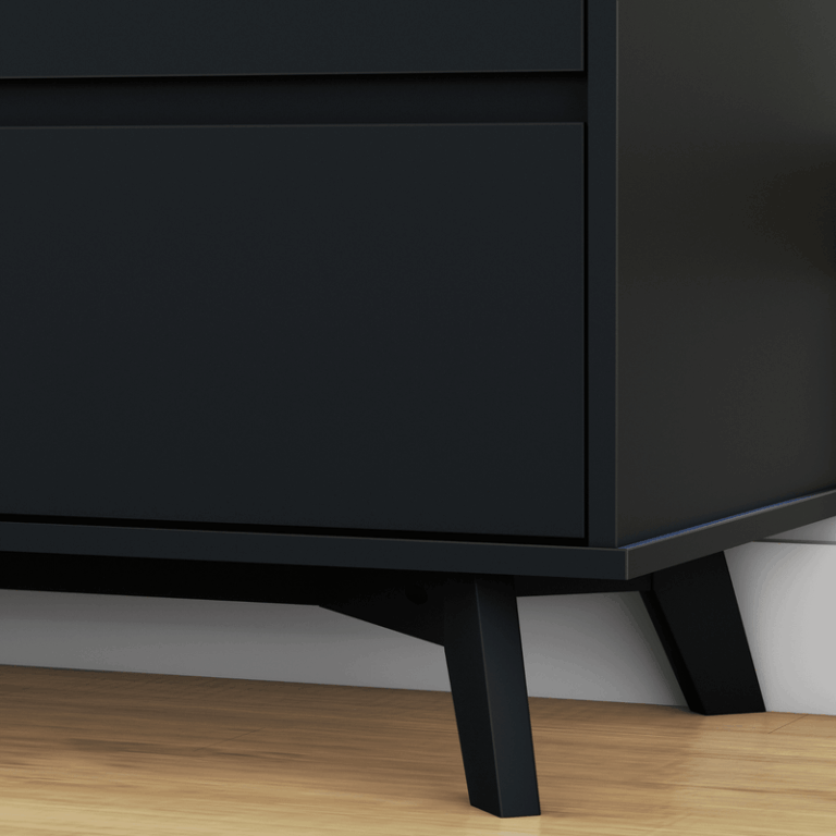 Max and Lily Scandinavian 3-Drawer Dresser in Black