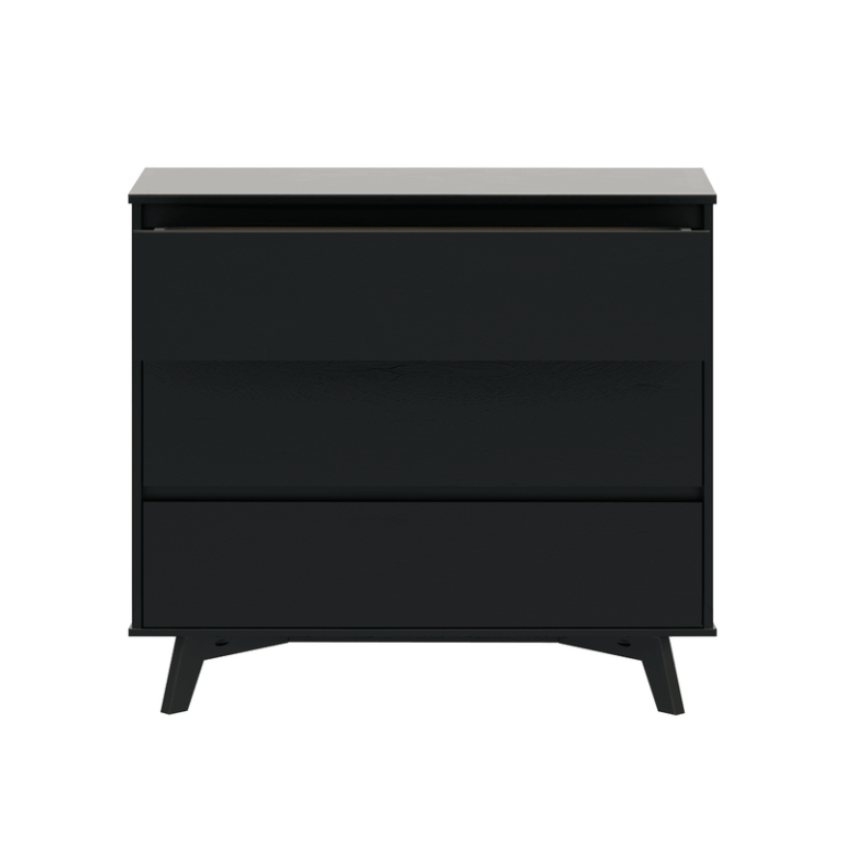 Max and Lily Scandinavian 3-Drawer Dresser in Black