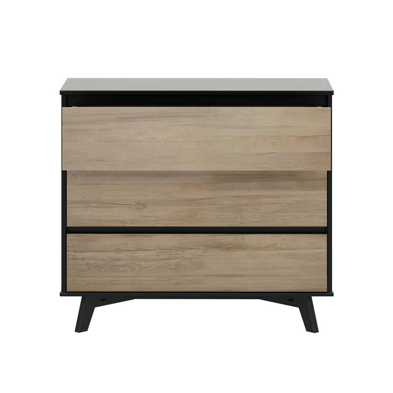 Max and Lily Scandinavian 3-Drawer Dresser in Blonde and Black