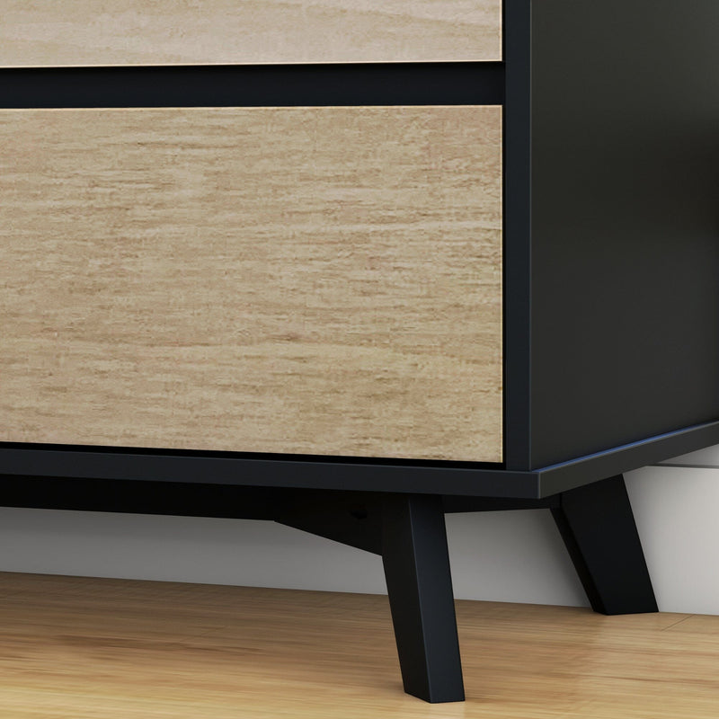 Max and Lily Scandinavian 3-Drawer Dresser in Blonde and Black