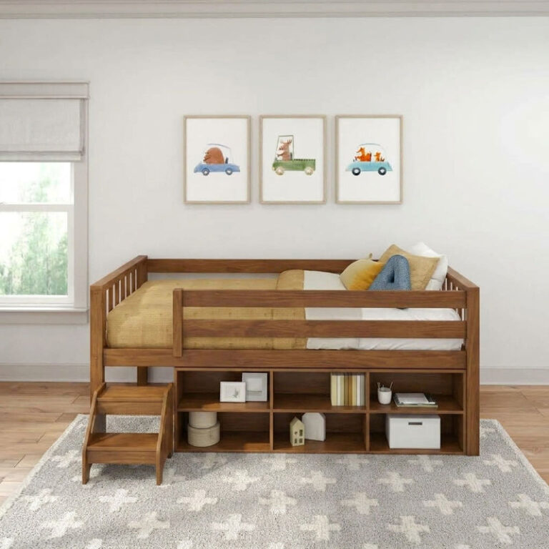 Max and Lily Soren Twin Ultra Low Loft Bed With Bookcase - Thumbnail Image 22