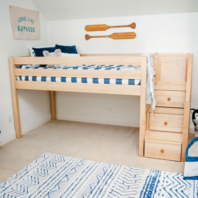 Maxtrix Twin Low Loft Bed With Stairs - Thumbnail Image 2