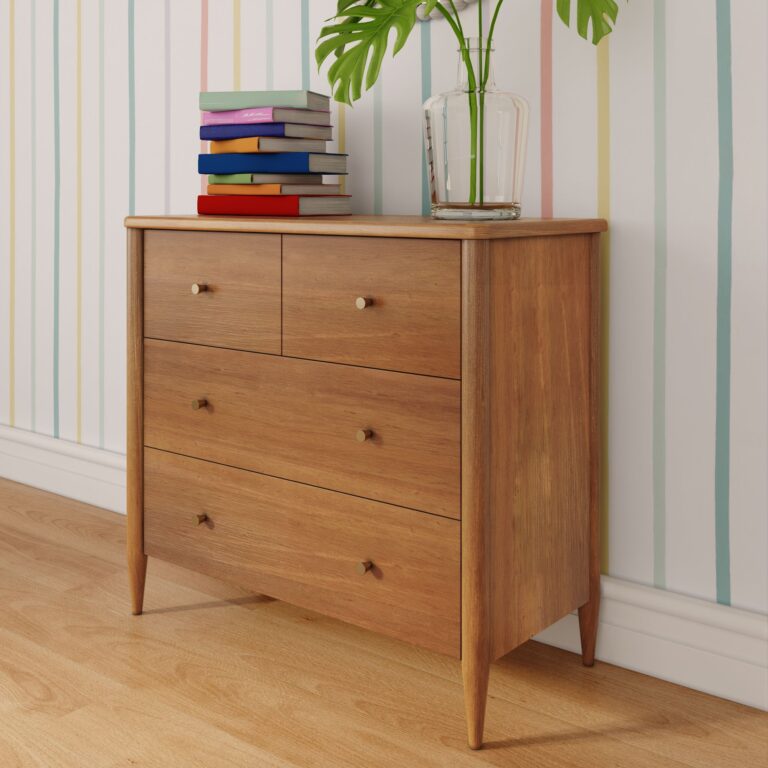 Max and Lily Hudson 3 Drawer Dresser in Pecan - room scene.