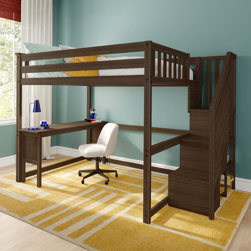 Max and Lily Full Loft Bed with Desk & Stairs - Image 27