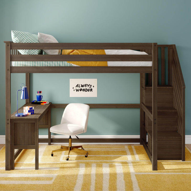 Max and Lily Full Loft Bed with Desk & Stairs - Image 28