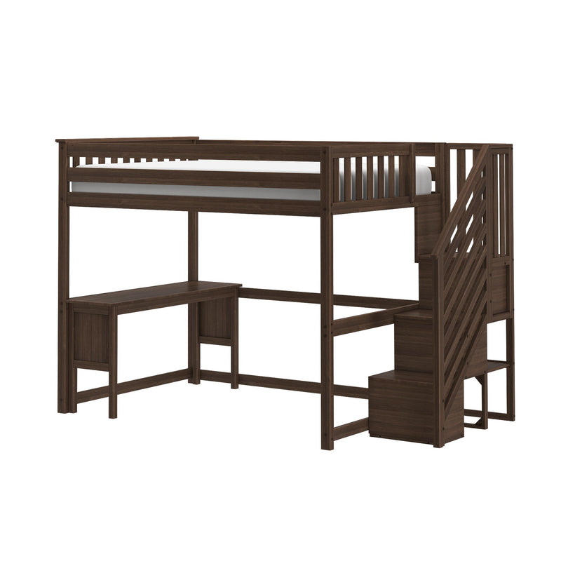 Max and Lily Full Loft Bed with Desk & Stairs - Image 29