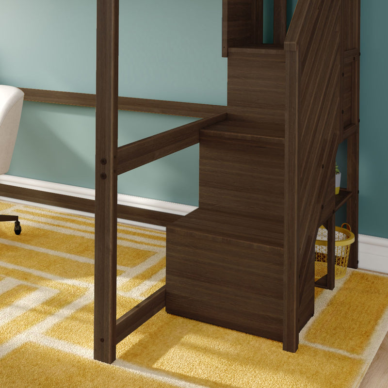 Max and Lily Full Loft Bed with Desk & Stairs - Image 31