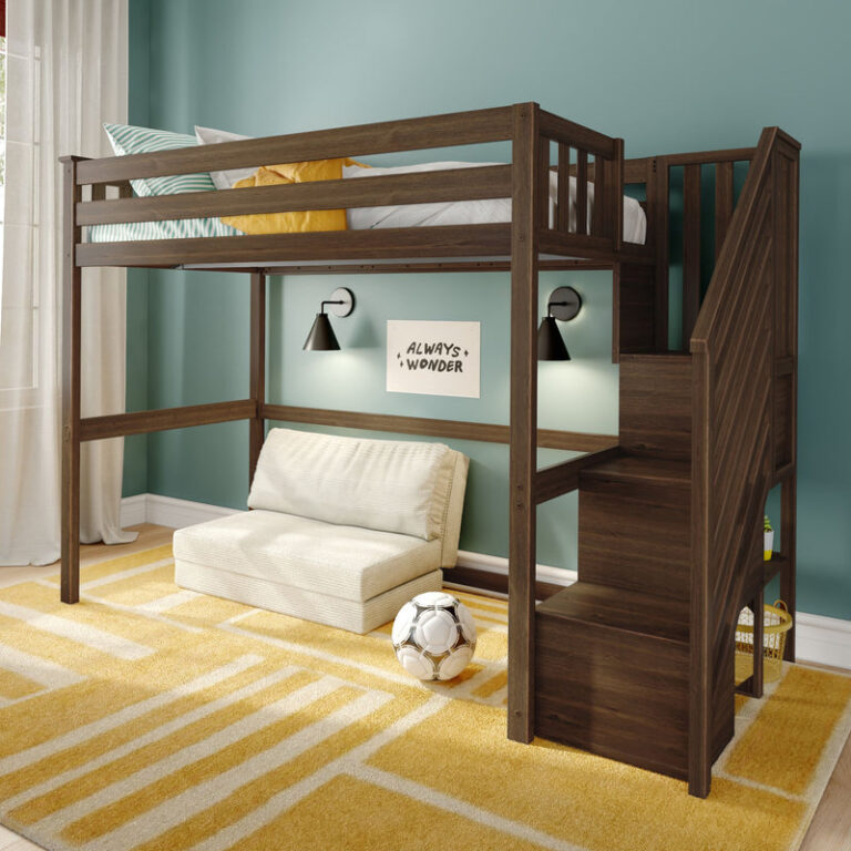 Max and Lily Twin Loft Bed with Stairs - Thumbnail Image 22