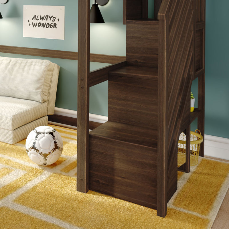 Max and Lily Twin Loft Bed with Stairs - Image 26
