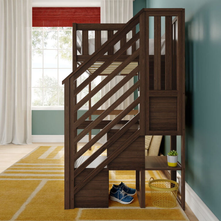Max and Lily Twin Loft Bed with Stairs - Thumbnail Image 27
