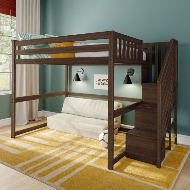 Max and Lily Full Loft Bed with Stairs - Thumbnail Image 26