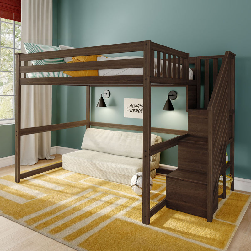 Max and Lily Full Loft Bed with Stairs - Image 26