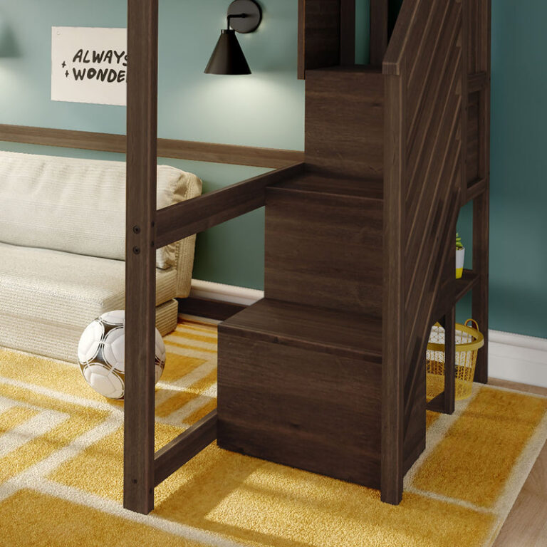 Max and Lily Full Loft Bed with Stairs - Thumbnail Image 30