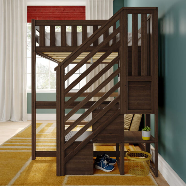 Max and Lily Full Loft Bed with Stairs - Thumbnail Image 31