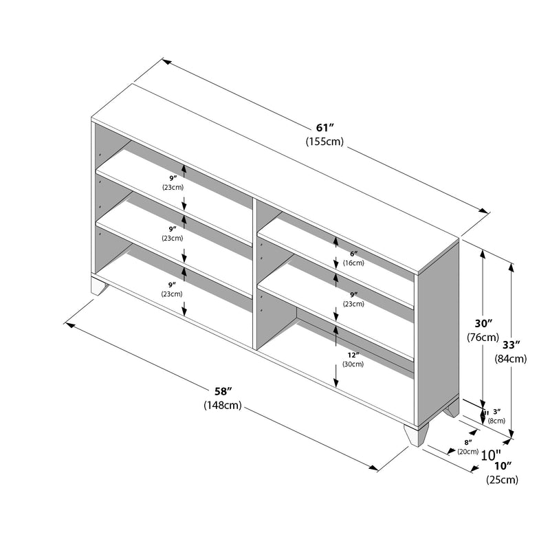 Max and Lily Classic 6-Shelf Bookcase - Image 8