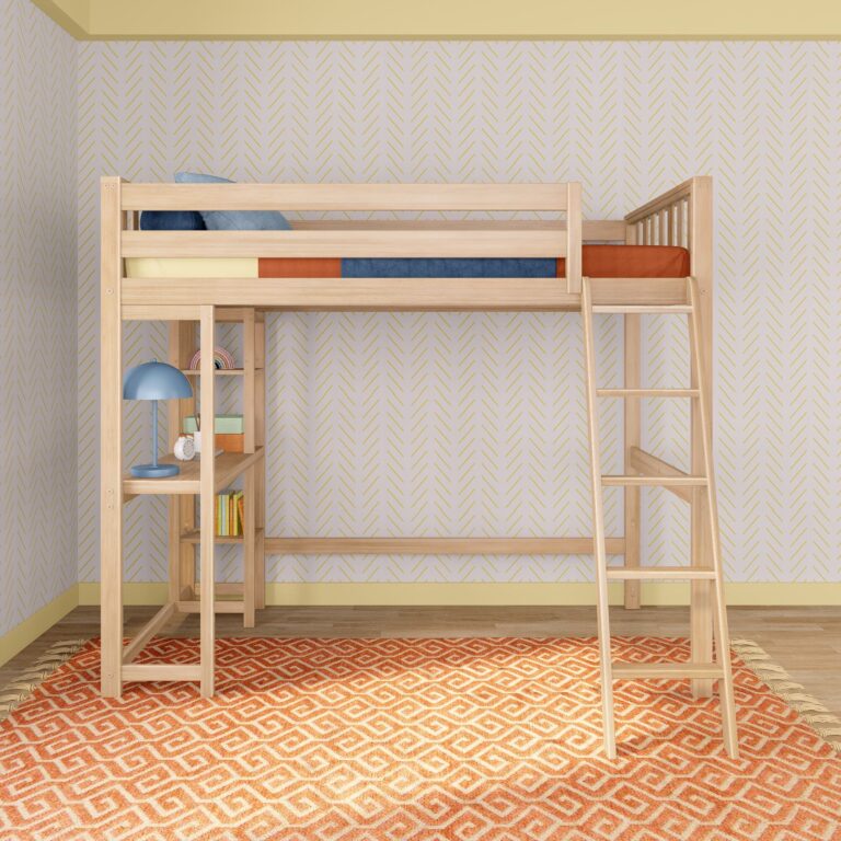 Max and Lily Scandinavian Twin Loft Bed With Desk & Bookcase - Thumbnail Image 3