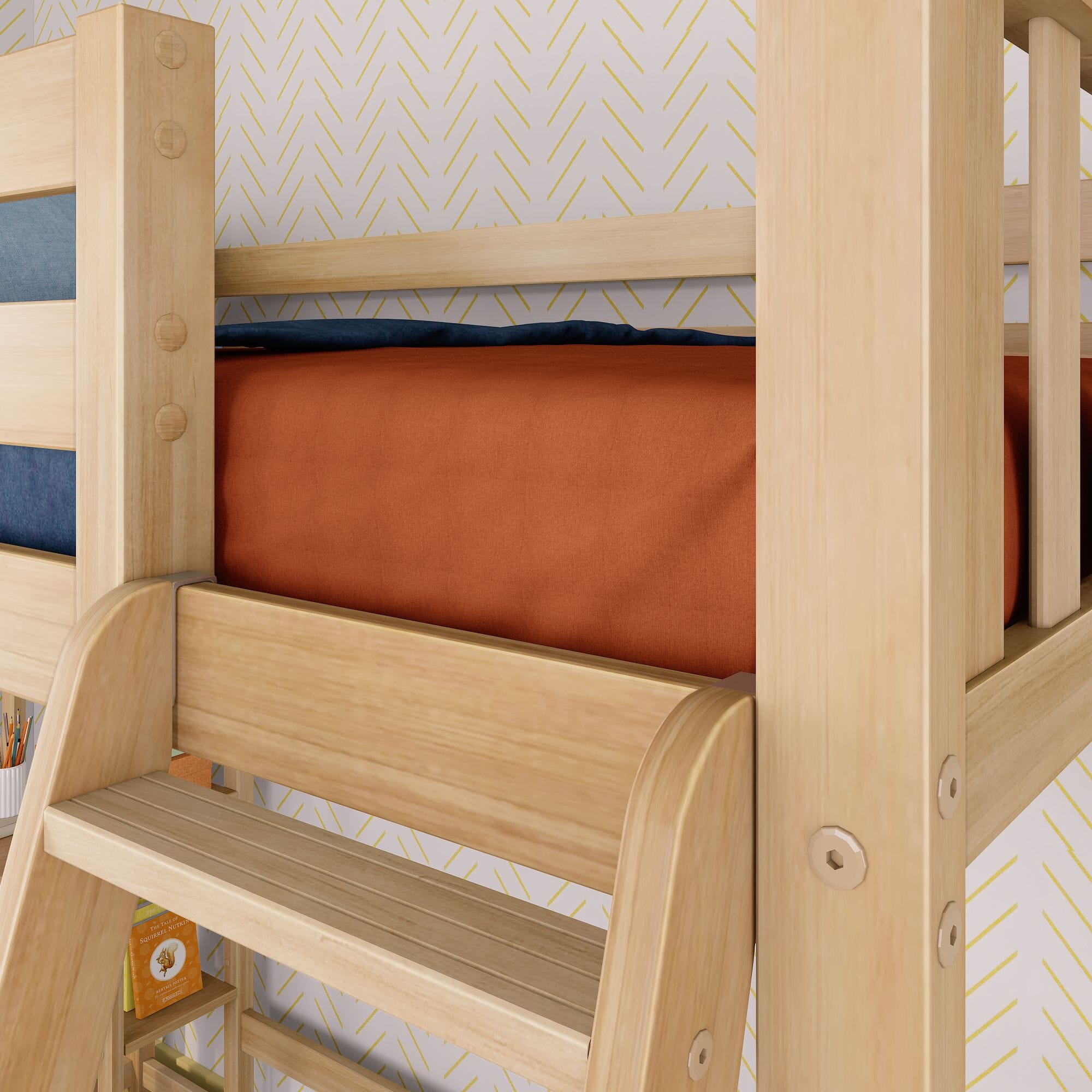 Max and Lily Scandinavian Twin Loft Bed With Desk & Bookcase - Image 6