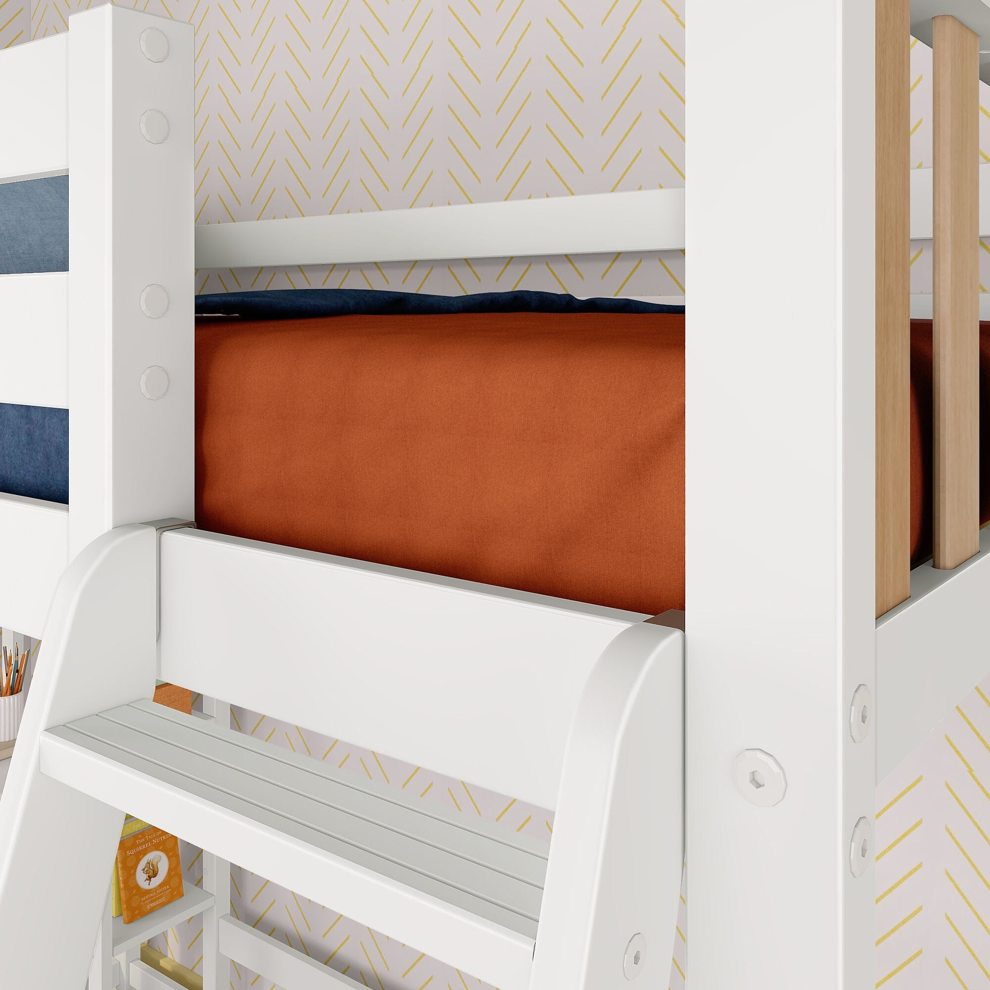 Max and Lily Scandinavian Twin Loft Bed With Desk & Bookcase - Image 16