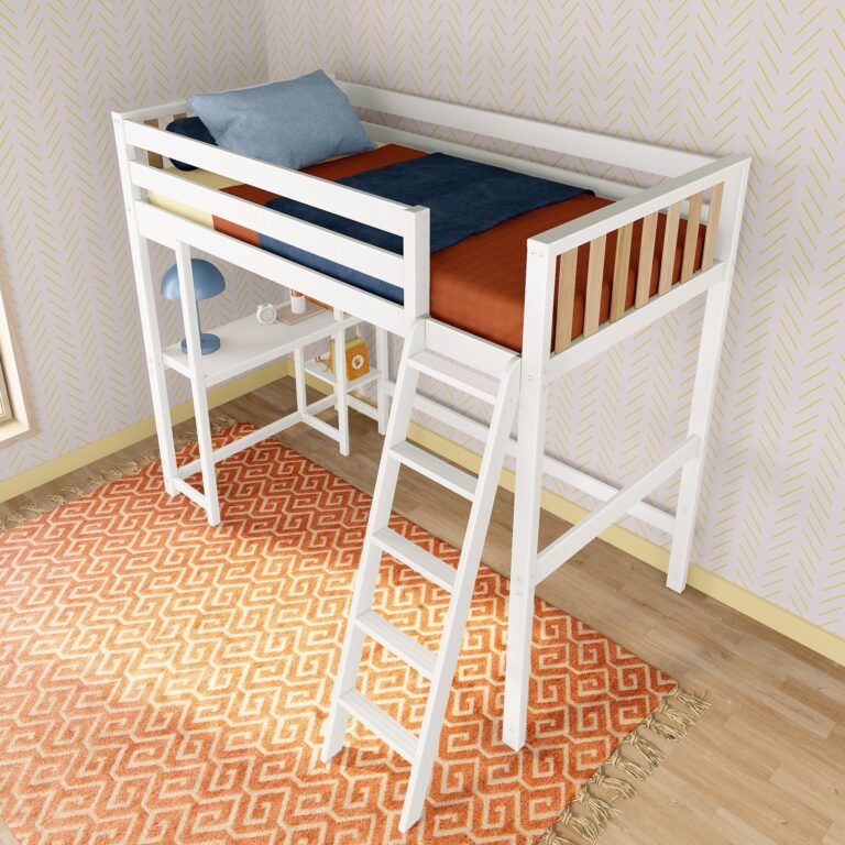 Max and Lily Scandinavian Twin Loft Bed With Desk & Bookcase - Thumbnail Image 19
