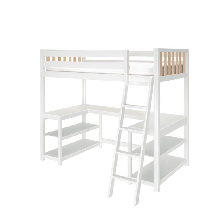 Max and Lily Scandinavian Twin Loft Bed With Wraparound Desk & Shelves - Thumbnail Image 14