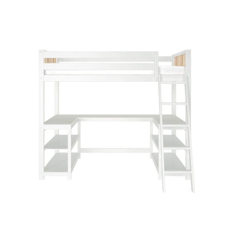 Max and Lily Scandinavian Twin Loft Bed With Wraparound Desk & Shelves - Thumbnail Image 15