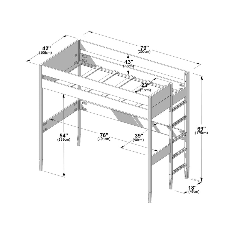 Max and Lily Hudson Twin Loft Bed - Image 7