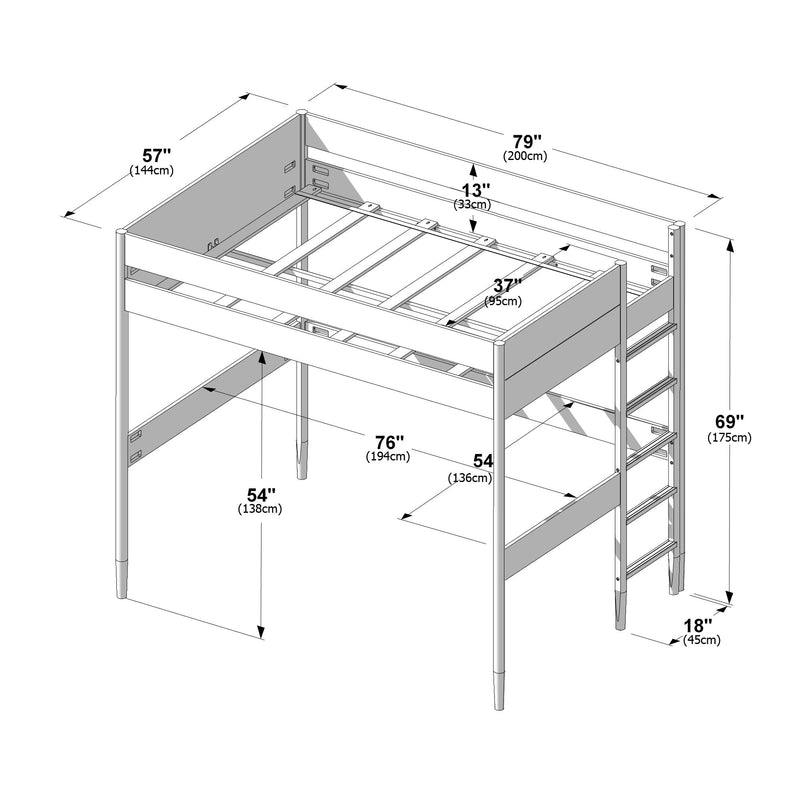 Max and Lily Hudson Full Loft Bed - Image 7