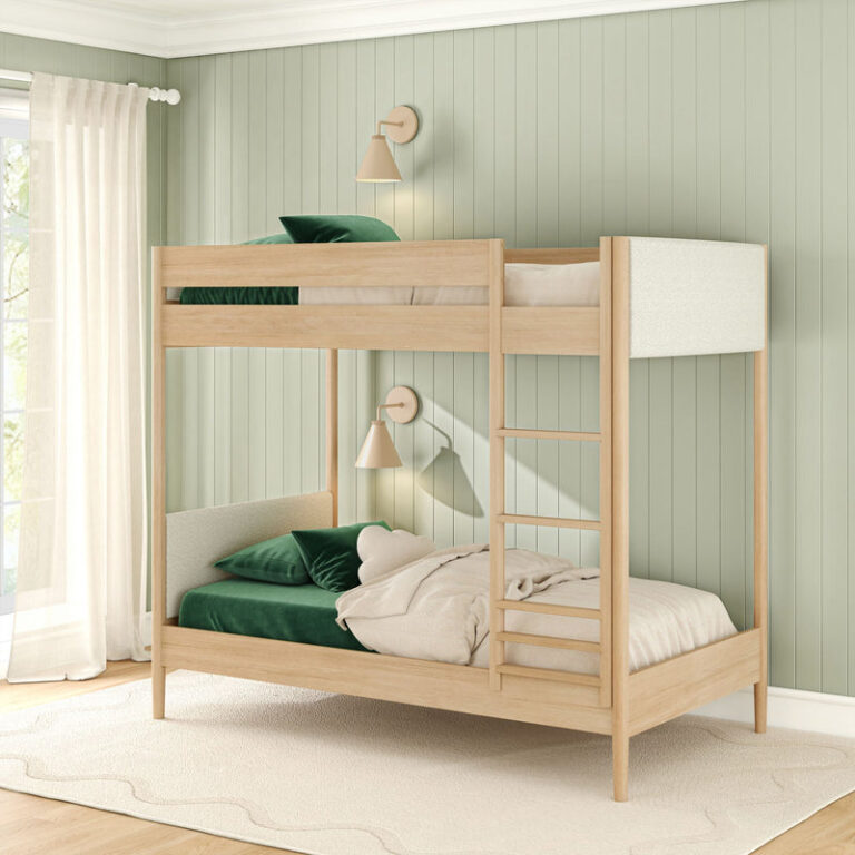 Max and Lily Hudson Upholstered Twin Over Twin Bunk Bed - Thumbnail Image 9