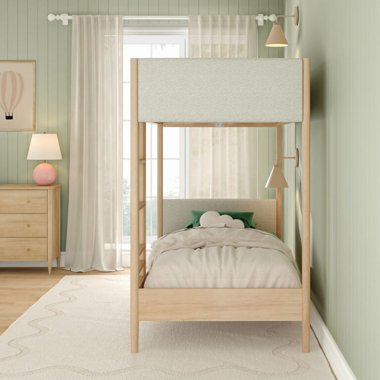 Max and Lily Hudson Upholstered Twin Over Twin Bunk Bed - Thumbnail Image 13