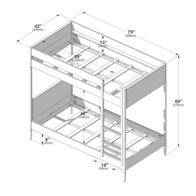 Max and Lily Hudson Upholstered Twin Over Twin Bunk Bed - Thumbnail Image 14