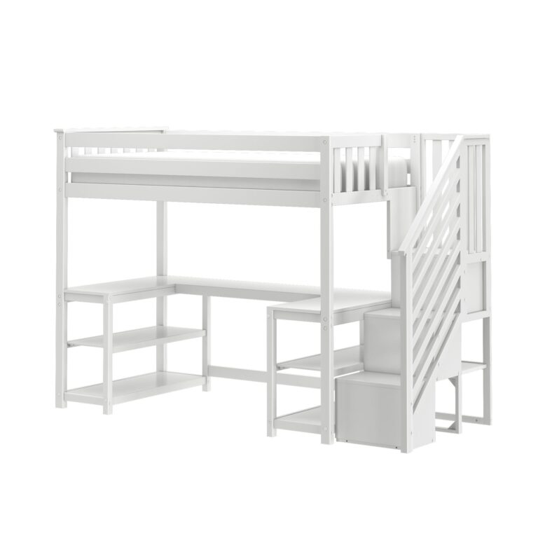 Max and Lily Twin Loft Bed With Wraparound Desk & Stairs - Thumbnail Image 4