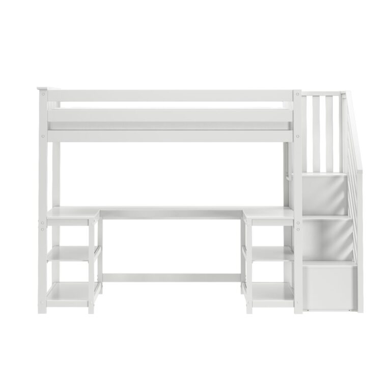 Max and Lily Twin Loft Bed With Wraparound Desk & Stairs - Thumbnail Image 5