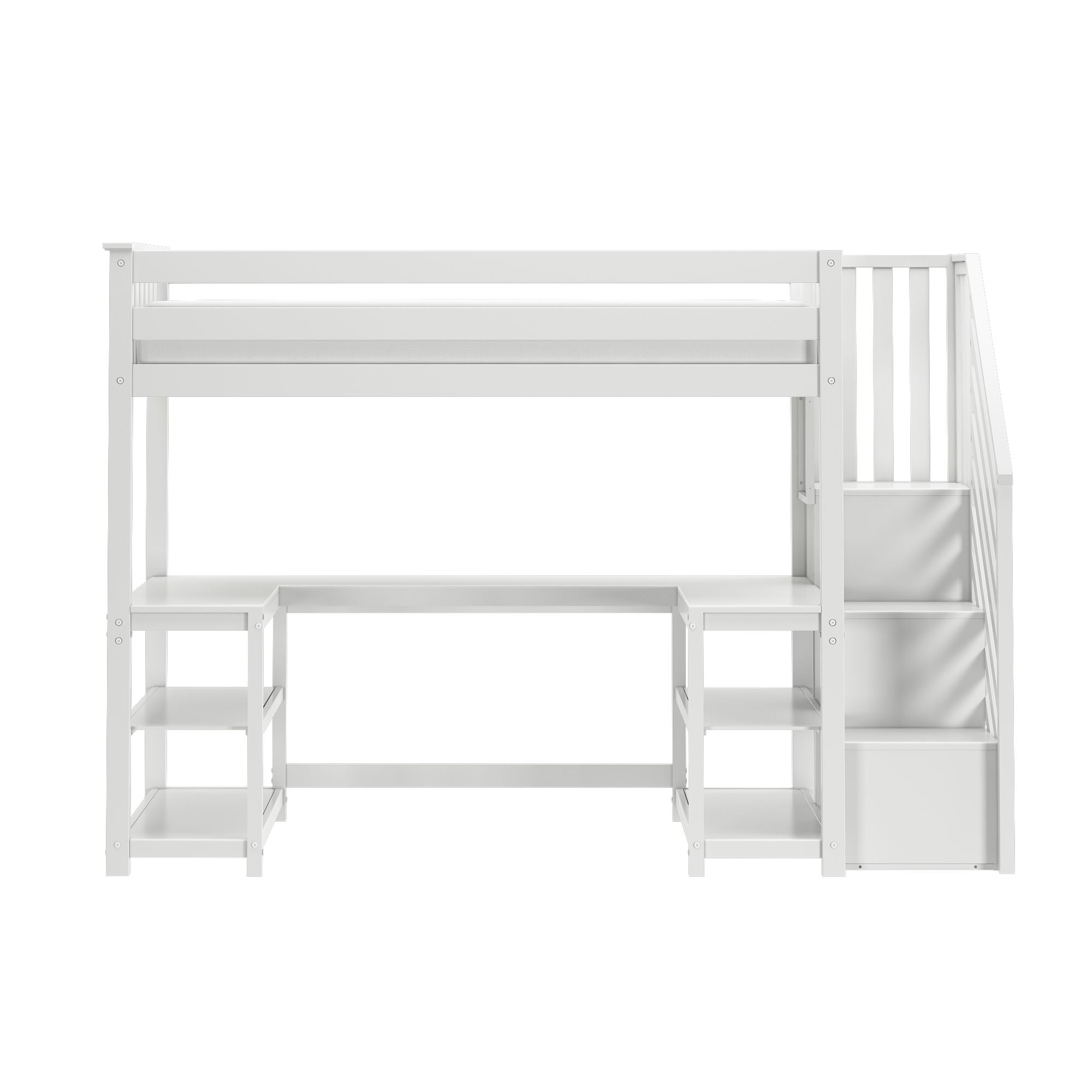 Max and Lily Twin Loft Bed With Wraparound Desk & Stairs - Image 5