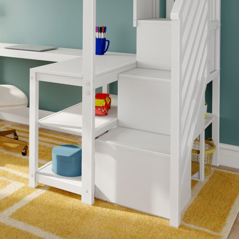 Max and Lily Twin Loft Bed With Wraparound Desk & Stairs - Thumbnail Image 6