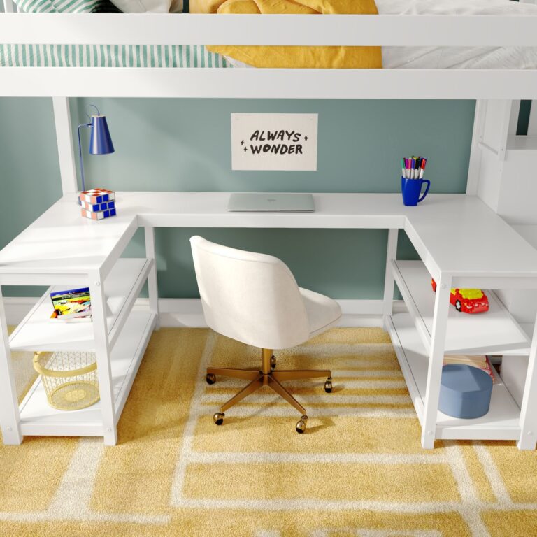 Max and Lily Twin Loft Bed With Wraparound Desk & Stairs - Thumbnail Image 8